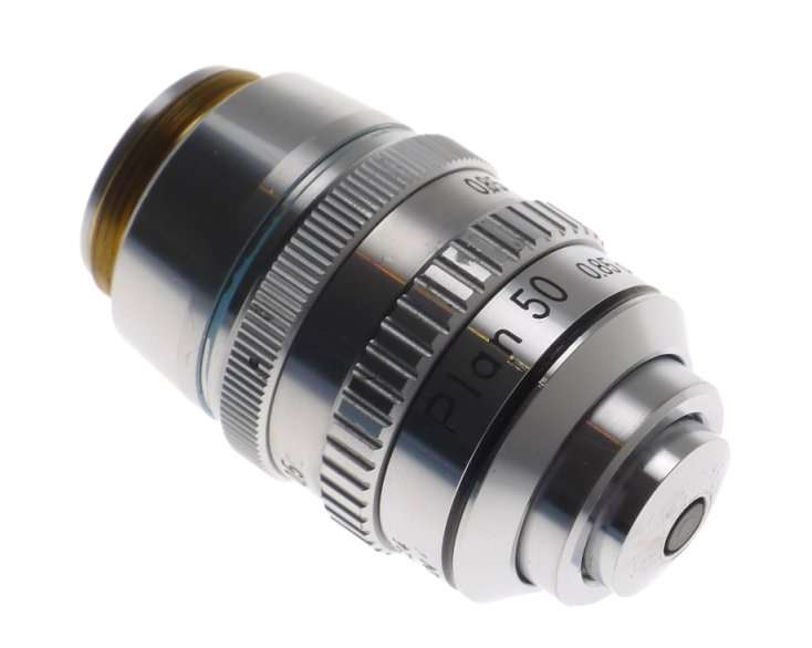 NIKON MICROSCOPE OBJECTIVE LENS USED 50x PLAN 50/0,85 Oil CLEAN 160/- No: 230424