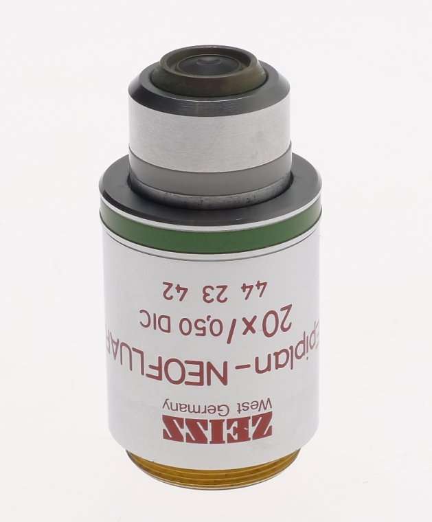 ZEISS MICROSCOPE OBJECTIVE LENS USED EPIPLAN-NEOFLUAR 20x/0,50 DIC 44 23 42 AXIO