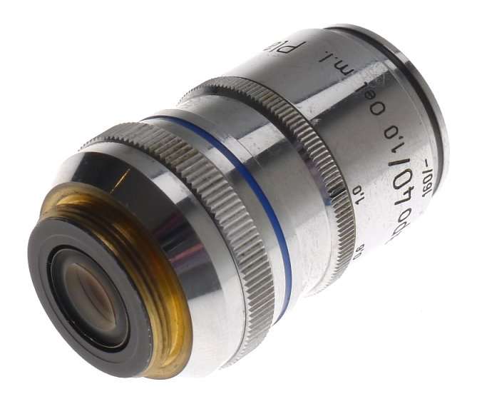 ZEISS MICROSCOPE OBJECTIVE LENS USED 40x PLANAPO 40/1,0 Oel m.l 46 17 46 AXIO