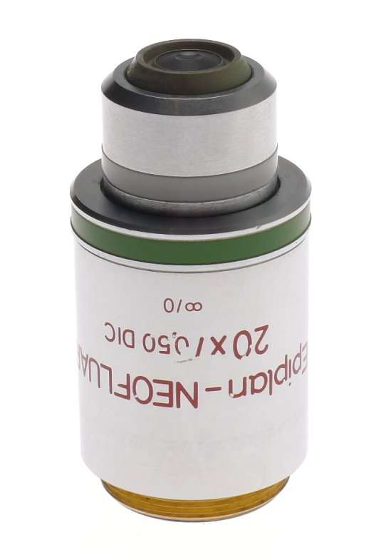 ZEISS MICROSCOPE OBJECTIVE LENS USED EPIPLAN-NEOFLUAR 20x/0,50 DIC 44 23 42 AXIO