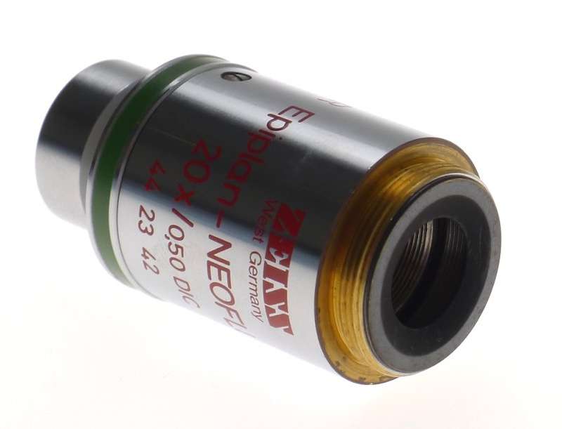 ZEISS MICROSCOPE OBJECTIVE LENS USED EPIPLAN-NEOFLUAR 20x/0,50 DIC 44 23 42 AXIO