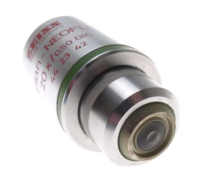 ZEISS MICROSCOPE OBJECTIVE LENS USED EPIPLAN-NEOFLUAR 20x/0,50 DIC 44 23 42 AXIO