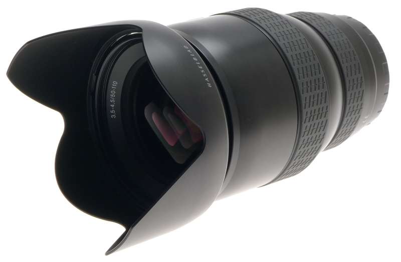 HASSELBLAD HC 1:3.5-4.5/50-110mm CAMERA ZOOM LENS RED FILTER HOOD CAPS CASE MINT