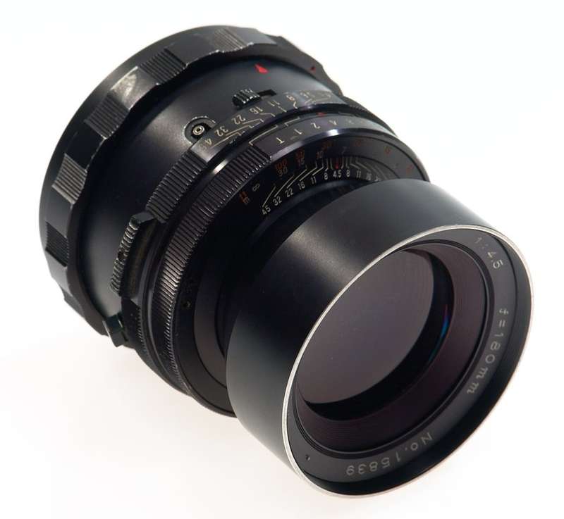 MAMIYA-SEKOR CAMERA LENS 4.5/180 RB67 f=180mm CAPS HOOD