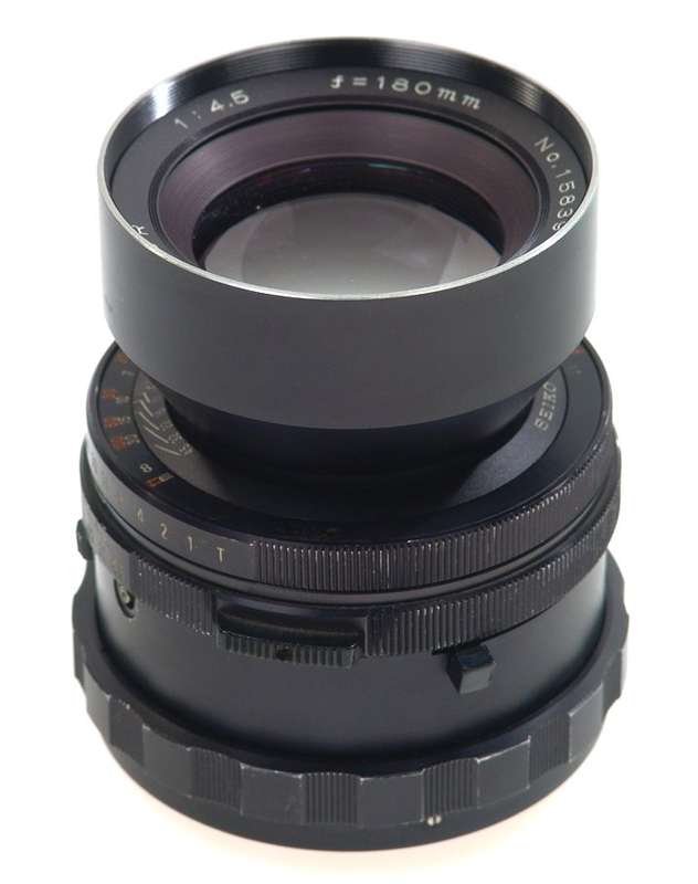 MAMIYA-SEKOR CAMERA LENS 4.5/180 RB67 f=180mm CAPS HOOD