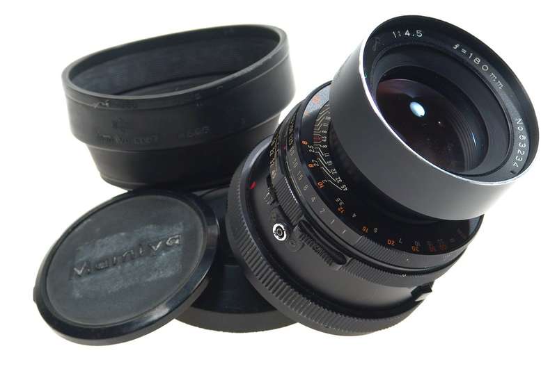 MAMIYA-SEKOR RB67 f=180mm CAMERA LENS 4.5/180 CAPS HOOD