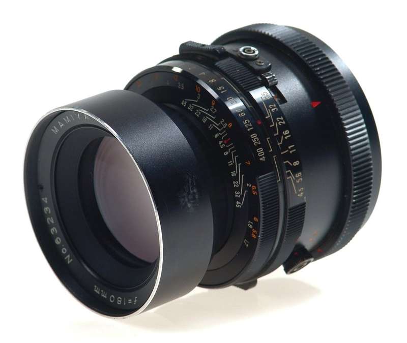 MAMIYA-SEKOR RB67 f=180mm CAMERA LENS 4.5/180 CAPS HOOD
