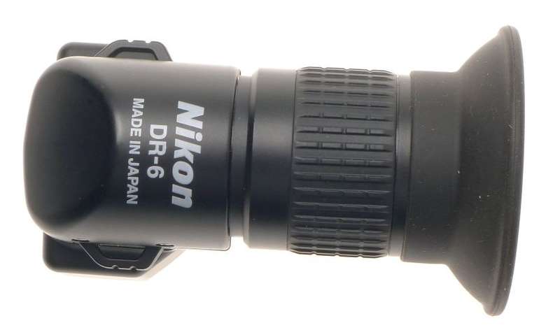 NIKON DR-6 BLACK FOCUSSING EYEPIECE 1x, 2x MAG RIGHT ANGLE VIEW FINDER CASE MINT