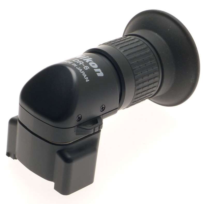 NIKON DR-6 BLACK FOCUSSING EYEPIECE 1x, 2x MAG RIGHT ANGLE VIEW FINDER CASE MINT
