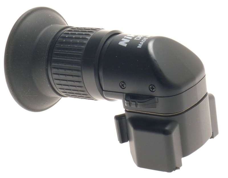 NIKON DR-6 BLACK FOCUSSING EYEPIECE 1x, 2x MAG RIGHT ANGLE VIEW FINDER CASE MINT