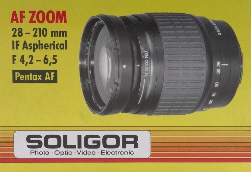 SOLIGOR PENTAX NEW BOX AF ASPHERICAL 28-210mm IF LENS