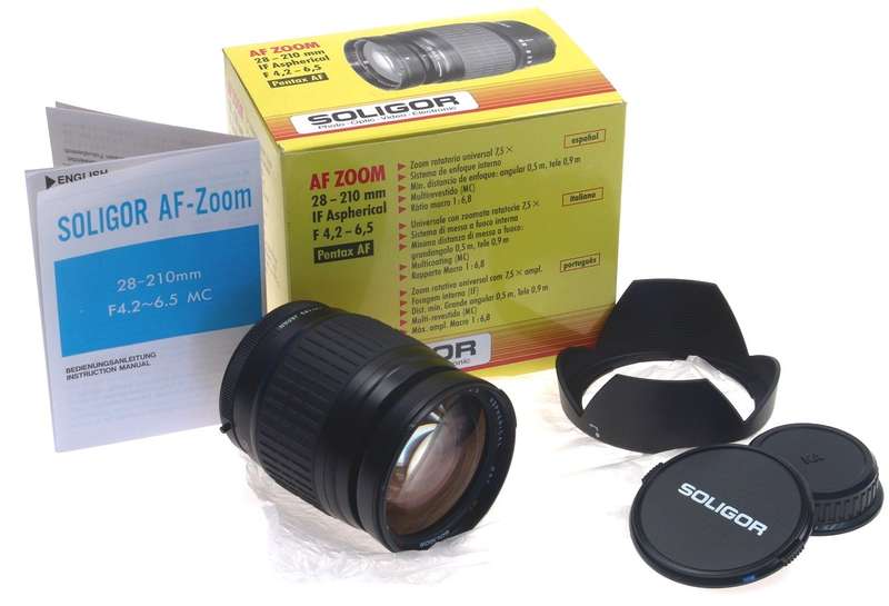 SOLIGOR PENTAX NEW BOX AF ASPHERICAL 28-210mm IF LENS