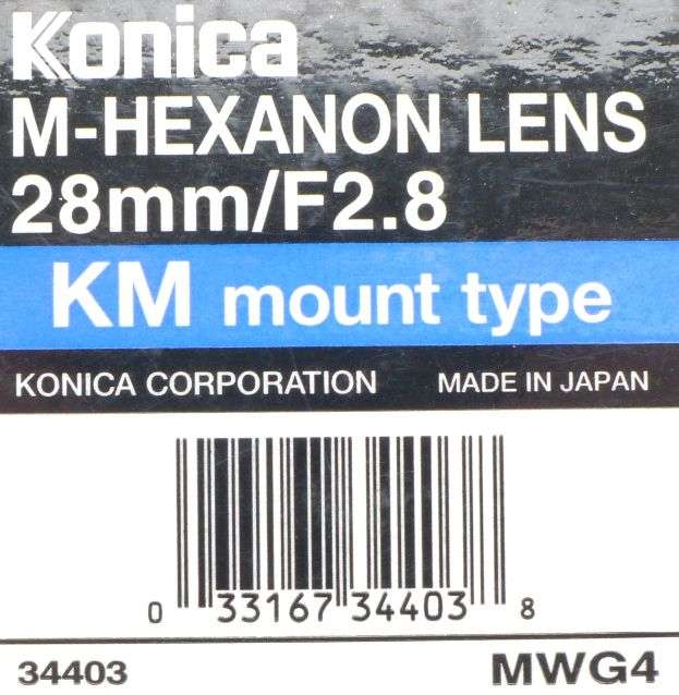 KONICA M-HEXANON LEICA 28mm F/2.8 KM LEICA MOUNT BOX CASE HOOD CAPS NEW 1:2.8/28