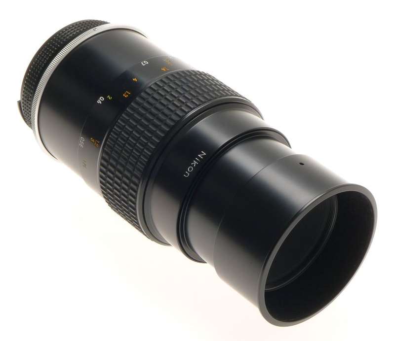 MICRO-NIKKOR 105mm 1:4 FILTER CAPS HOOD 4/105mm MINT SLR 35mm BLACK CAMERA LENS