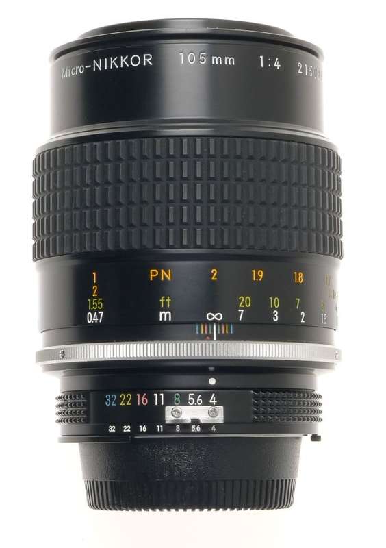 MICRO-NIKKOR 105mm 1:4 FILTER CAPS HOOD 4/105mm MINT SLR 35mm BLACK CAMERA LENS
