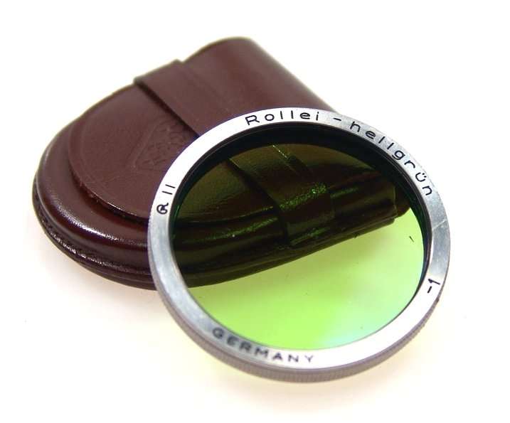 HELLGRUN TLR ROLLEIFLEX FILTER GREEN RII -1 CASE ROLLEI