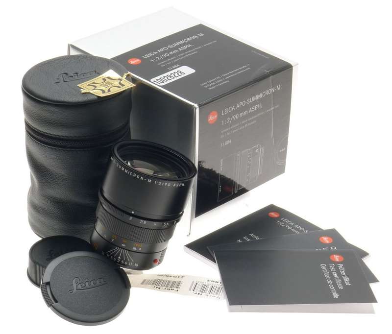APO-SUMMICRON-M 1:2/90 mm ASPH. 6-Bit MINT 11884 M9 MONOCHROME f=90mm LEICA LENS