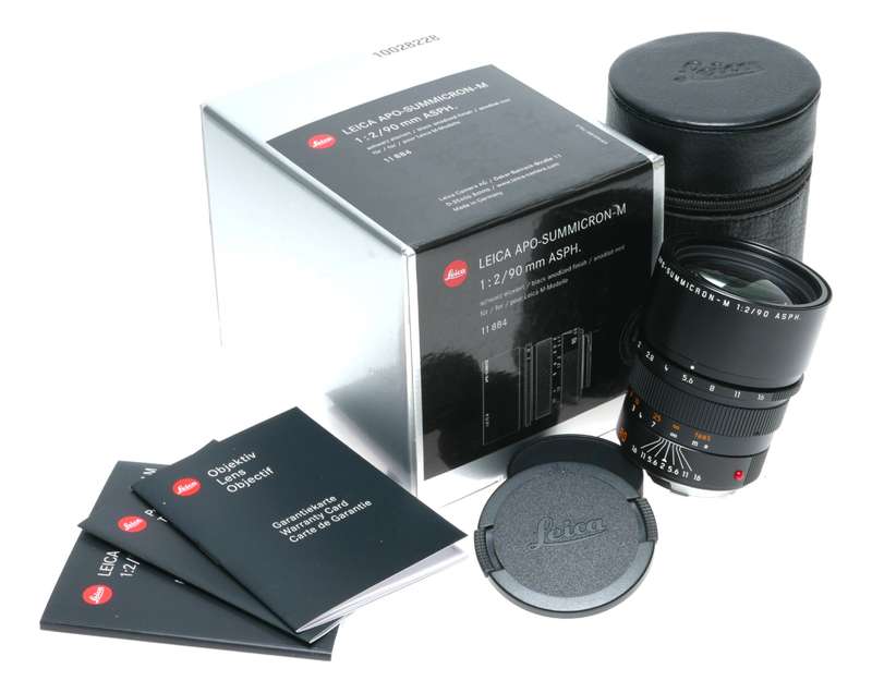 Leica Apo-Summicron-M 1:2/90mm ASPH. Box Mint 6-bit black LNIB f90 lens