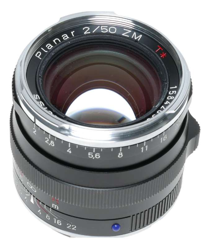 Leica M camera lens Zeiss Planar 2/50mm ZM T Excellent condition caps