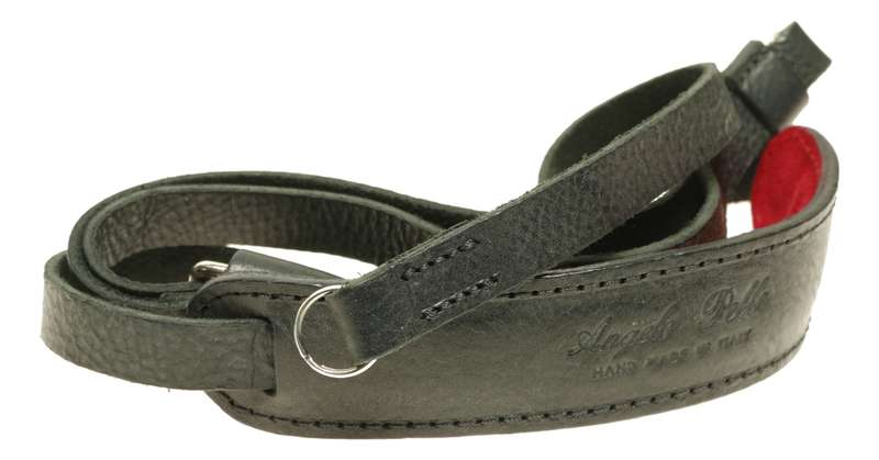 Angelo Pelle leather neck strap Luigi Leica M camera case black