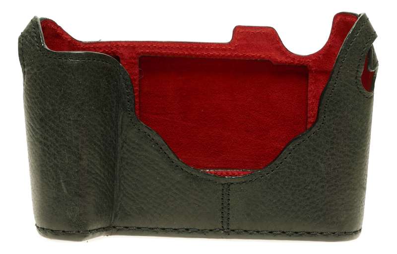 Angelo Pelle leather neck strap Luigi Leica M camera case black