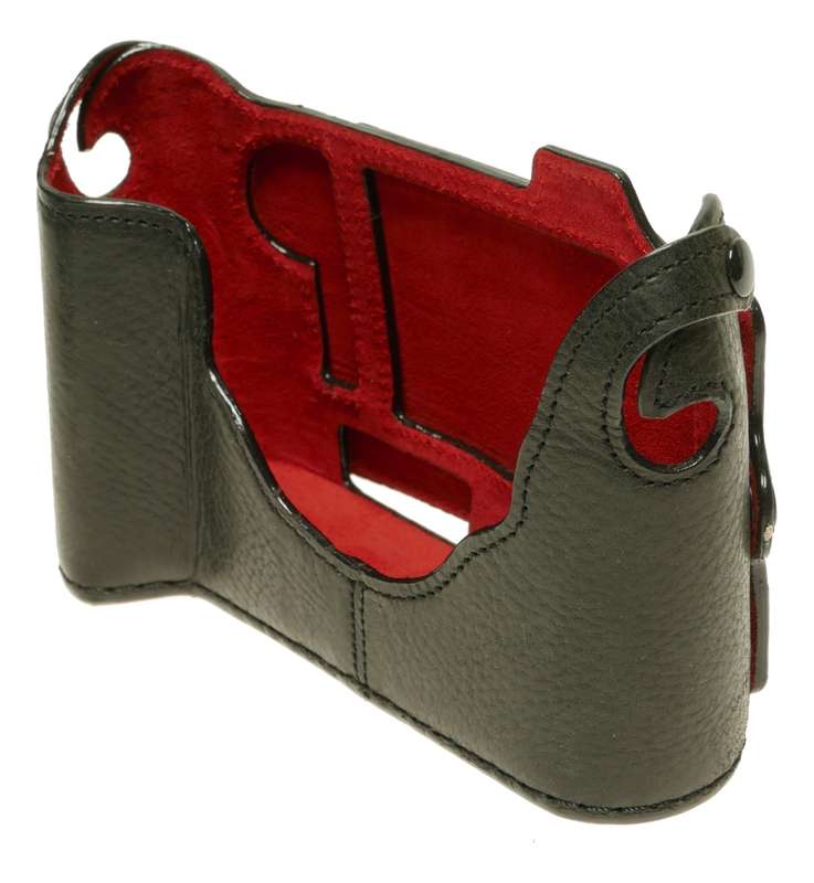 Angelo Pelle leather neck strap Luigi Leica M camera case black