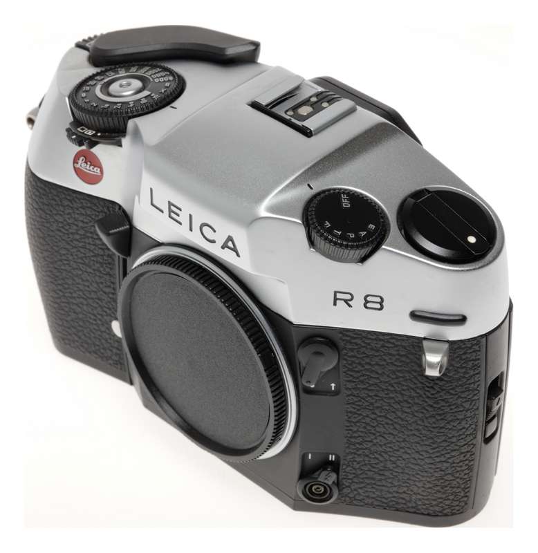 Leica R8 SLR 35mm film camera Sliver chrome body boxed 10080