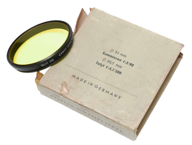 Ernst Leitz Wetzlar 1 Telyt 200 Yellow screw in filter with box