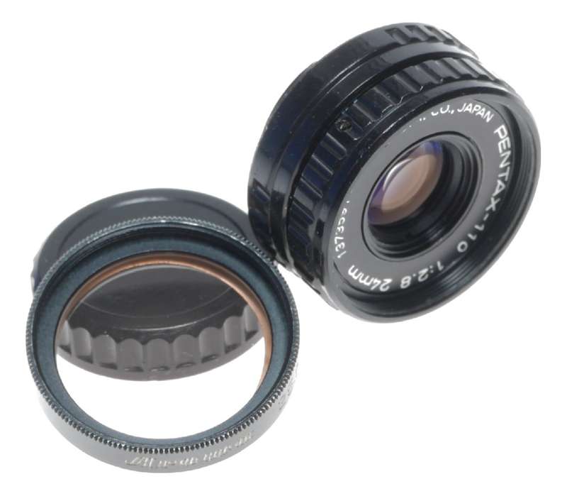 Subminiature Pentax-110 1:2.8 f=24mm wide angle lens 2.8/24mm lens set