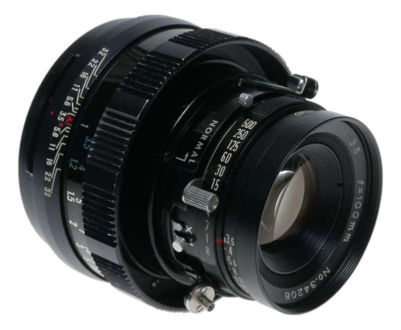 Mamiya-Sekor 1:3.5 f=100mm Universal Press Prime f/3.5 black 100mm lens