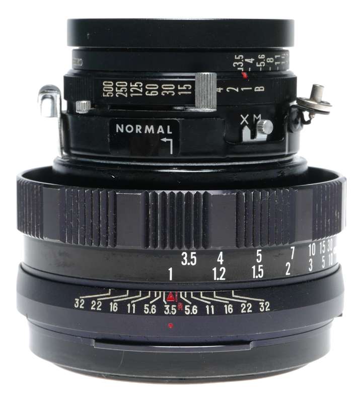 Mamiya-Sekor 1:3.5 f=100mm Universal Press Prime f/3.5 black 100mm lens