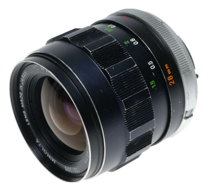 MC W.Rokkor-SI 1:2.5 f=28mm Minolta Vintage SLR wide angle lens