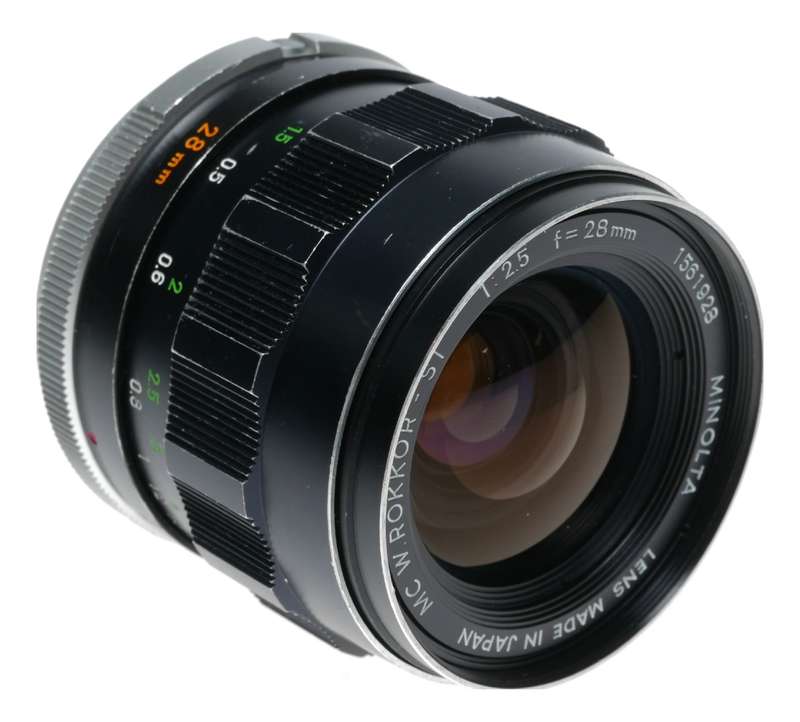 MC W.Rokkor-SI 1:2.5 f=28mm Minolta Vintage SLR wide angle lens