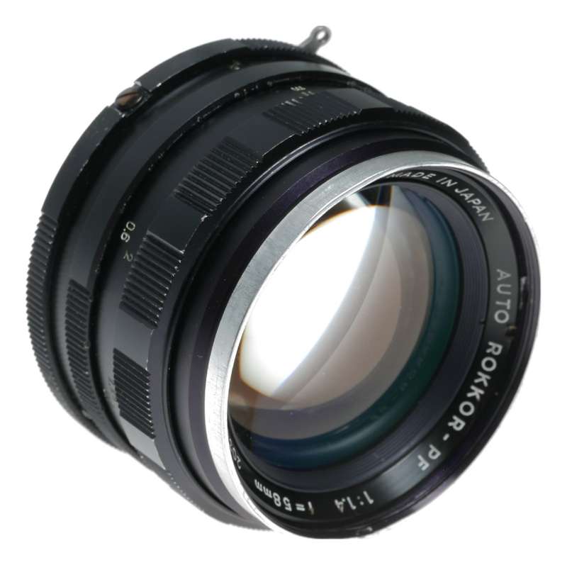 Auto Rokkor-PF 1:1.4 f=58mm Minolta vintage SLR camera lens 1.4/58 portrait
