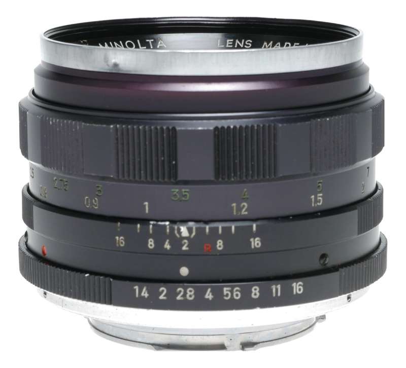 Auto Rokkor-PF 1:1.4 f=58mm Minolta vintage SLR camera lens 1.4/58 portrait