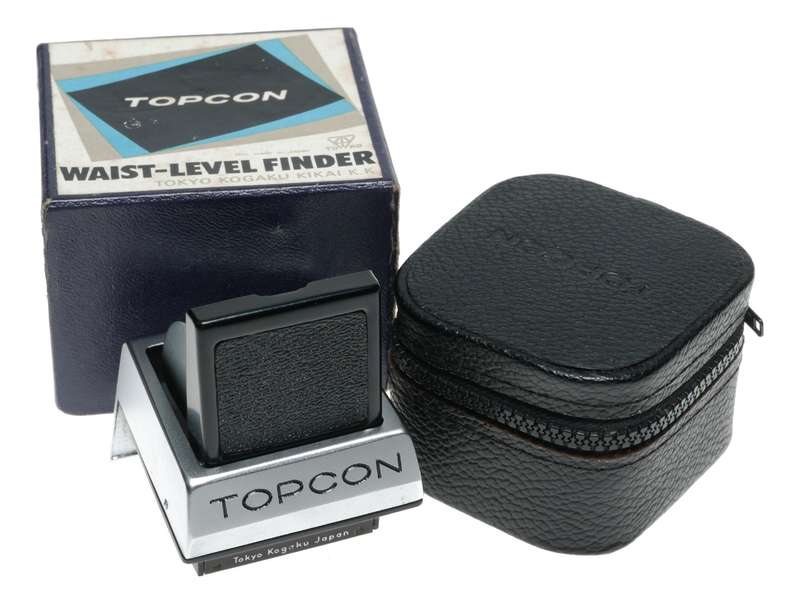 Topcon SLR waist level flip up original SLR camera viewfinder boxed pouch