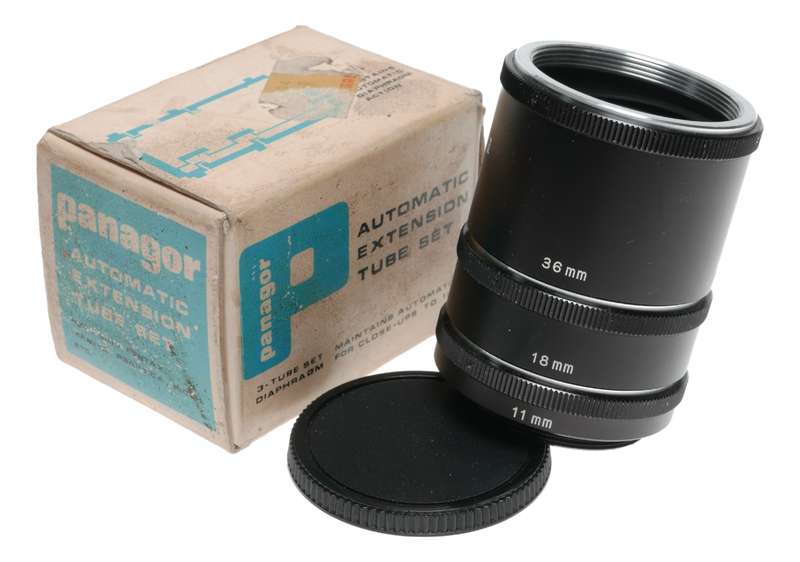 Panagor II Automatic extension tube set for close ups 1:1 vintage SLR
