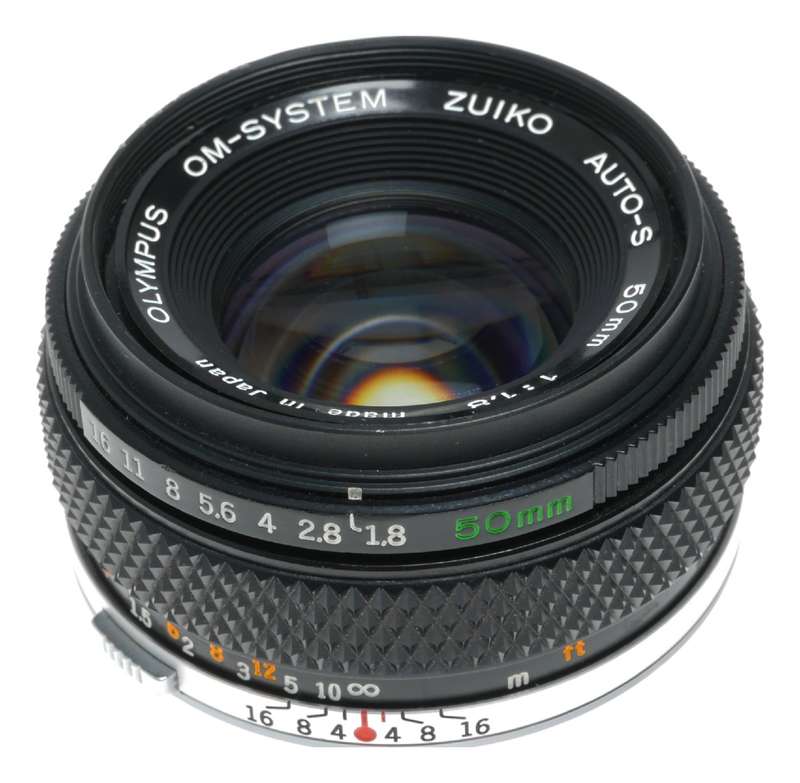 OM-System Zuiko Auto-S 50mm 1:1.8 Olympus vintage SLR lens