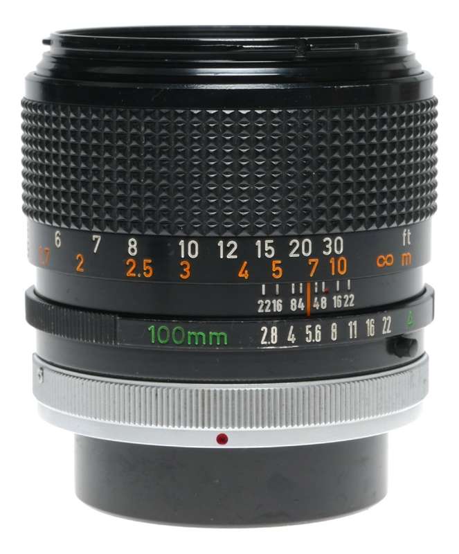 Canon lens FD 100mm 1:2.8 S.S.C camera lens f/2.8 rare vintage glass