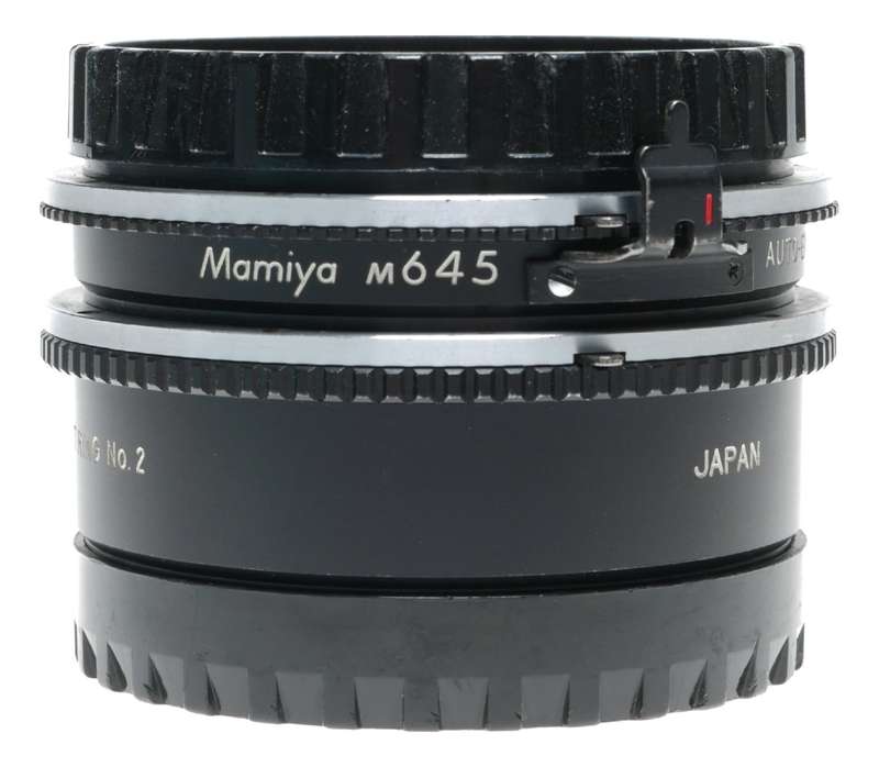 Mamiya M645 Auto-Ext ring No. 2 and No.1 medium format camera