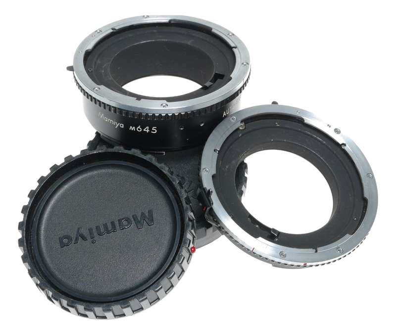 Mamiya M645 Auto-Ext ring No. 2 and No.1 medium format camera