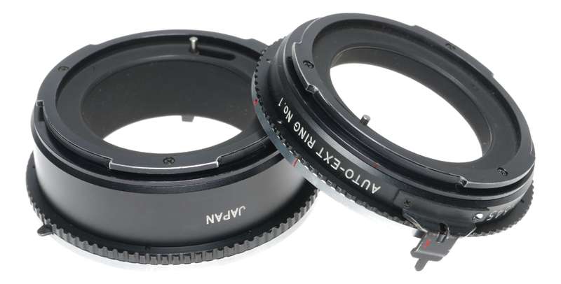 Mamiya M645 Auto-Ext ring No. 2 and No.1 medium format camera