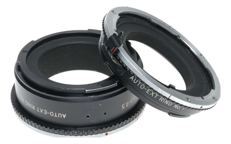 Mamiya M645 Auto-Ext ring No. 2 and No.1 medium format camera