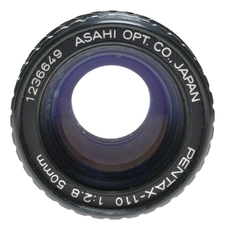 Pentax-110 1:2.8 50mm subminiature lens f/2.8 lens caps 2.8/50mm
