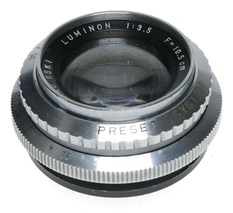Luminon 1:3.5 f=105mm Rittreck medium format camera lens f/3.5