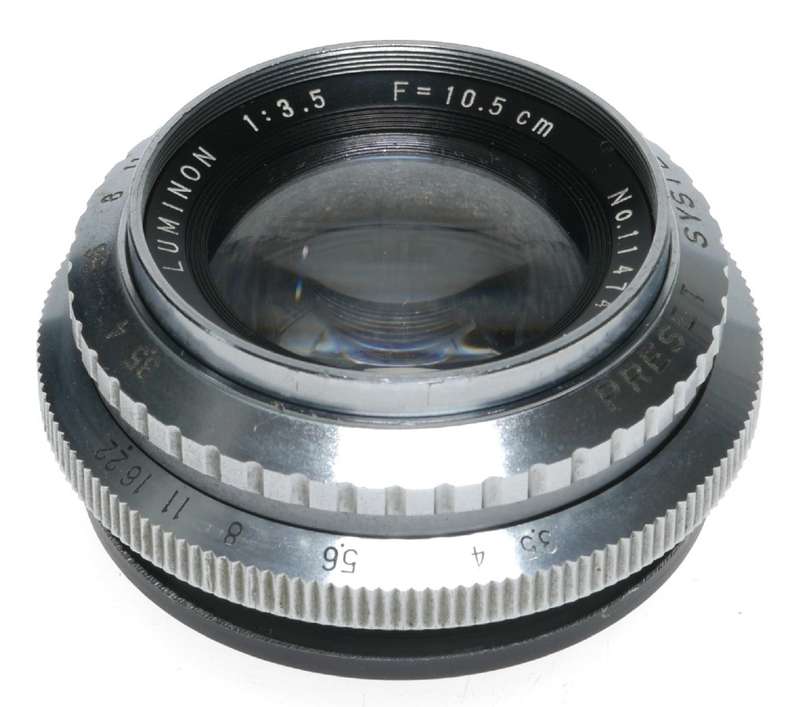 Luminon 1:3.5 f=105mm Rittreck medium format camera lens f/3.5