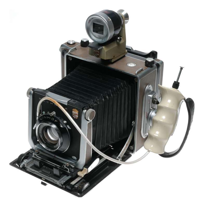 Linhof Technica IV 4x5 film camera 3 lenses grip cable finder backs set