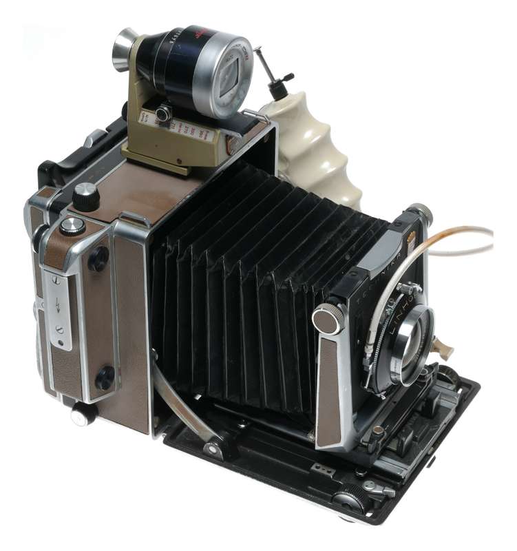 Linhof Technica IV 4x5 film camera 3 lenses grip cable finder backs set