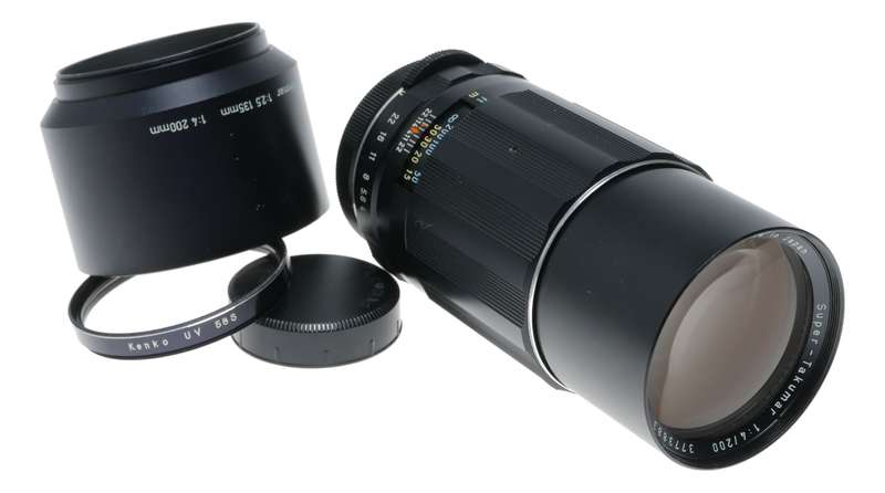 Super-Takumar 1:4/200 Asahi f=200mm Pentax f/4 vintage SLR lens
