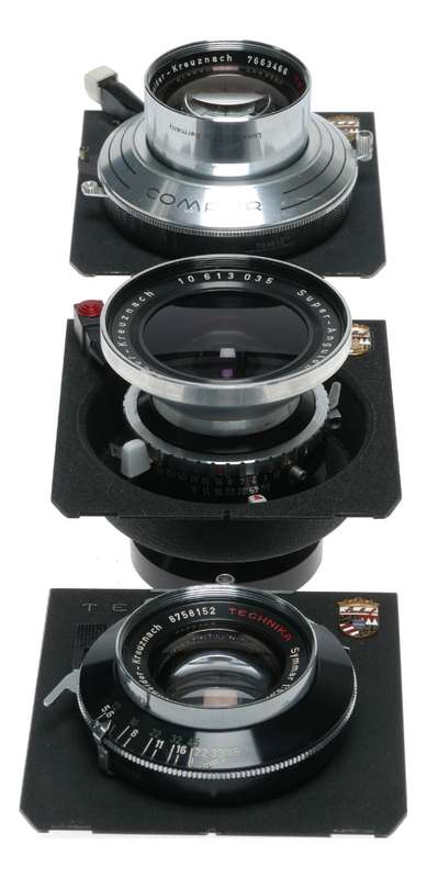 Linhof Technica IV 4x5 film camera 3 lenses grip cable finder backs set